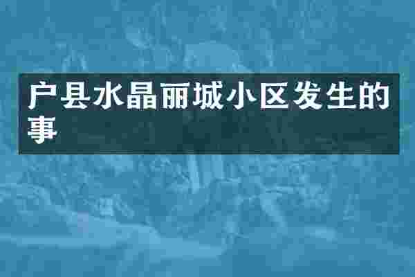 户县水晶丽城小区发生的事