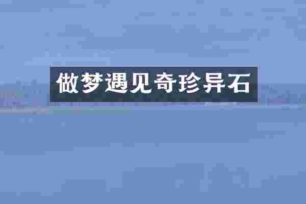 做梦遇见奇珍异石