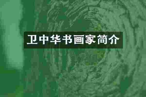 卫中华书画家简介