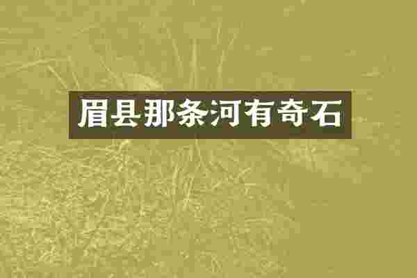 眉县那条河有奇石