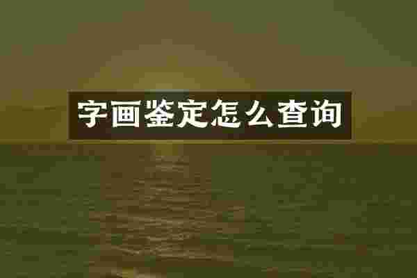 字画鉴定怎么查询