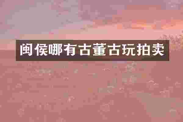 闽侯哪有古董古玩拍卖