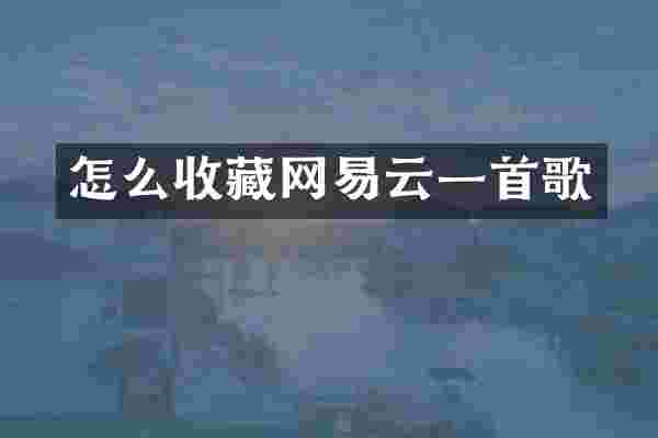 怎么收藏网易云一首歌