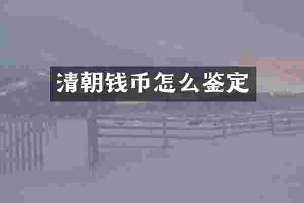 清朝钱币怎么鉴定