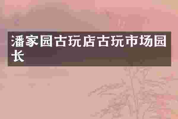 潘家园古玩店古玩市场园长