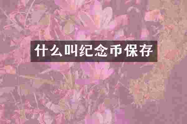 什么叫纪念币保存