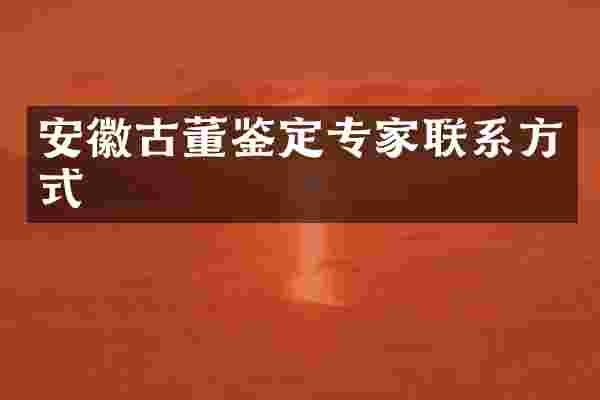 安徽古董鉴定专家联系方式