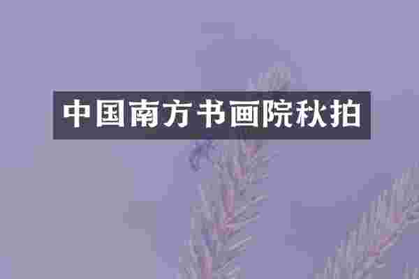 中国南方书画院秋拍