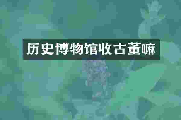 历史博物馆收古董嘛