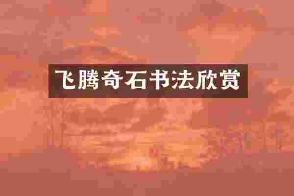 飞腾奇石书法欣赏