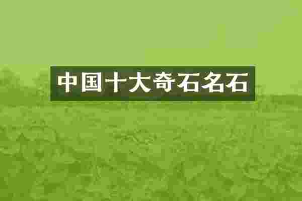 中国十大奇石名石