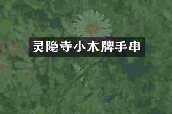 灵隐寺小木牌手串