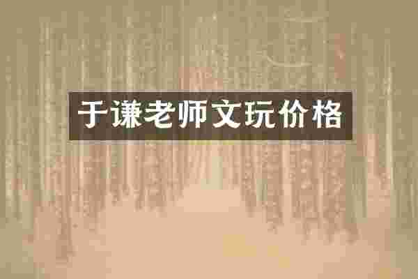 于谦老师文玩价格