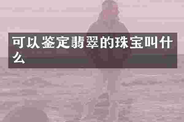 可以鉴定翡翠的珠宝叫什么