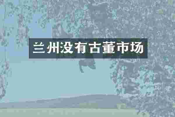 兰州没有古董市场