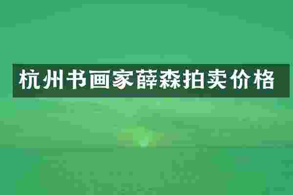 杭州书画家薛森拍卖价格