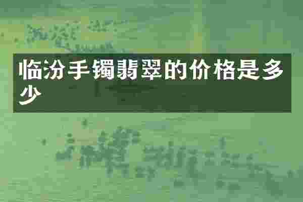 临汾手镯翡翠的价格是多少