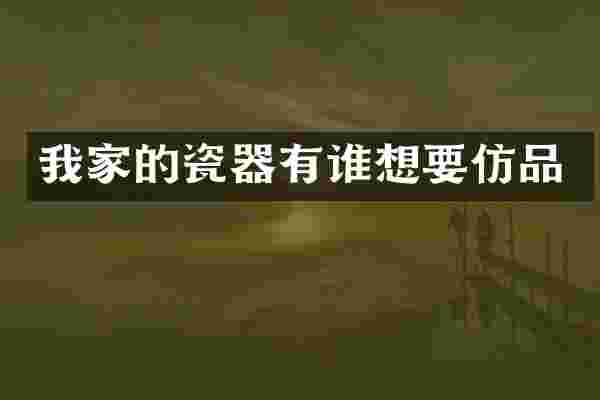 我家的瓷器有谁想要仿品