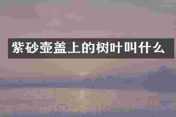 紫砂壶盖上的树叶叫什么
