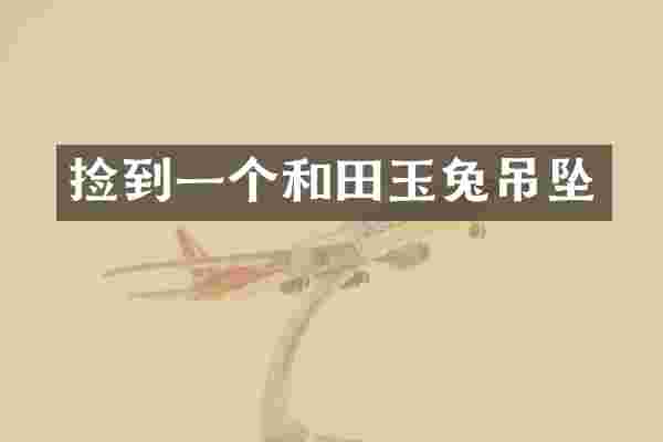 捡到一个和田玉兔吊坠