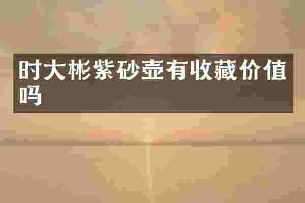 时大彬紫砂壶有收藏价值吗