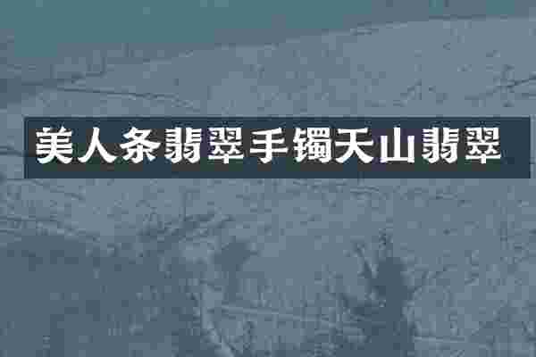 美人条翡翠手镯天山翡翠