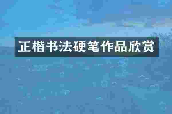 正楷书法硬笔作品欣赏