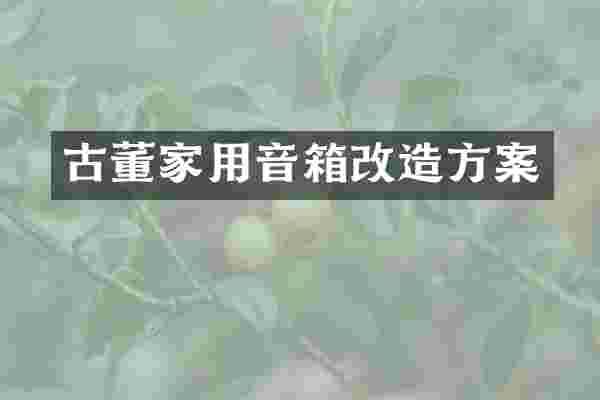 古董家用音箱改造方案
