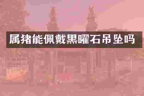 属猪能佩戴黑曜石吊坠吗