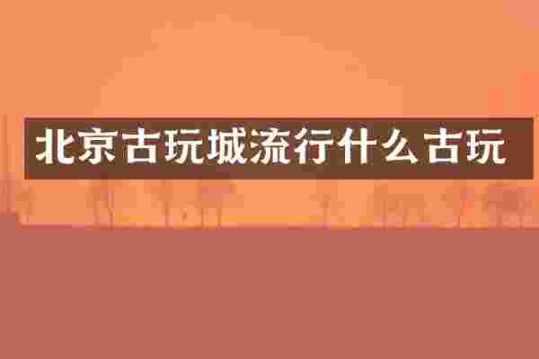 北京古玩城流行什么古玩