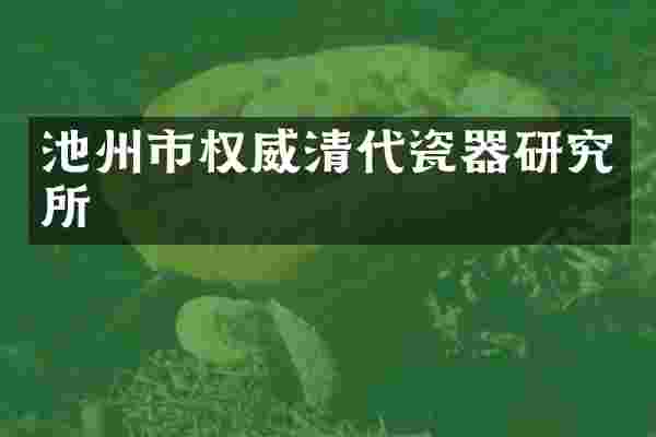 池州市权威清代瓷器研究所