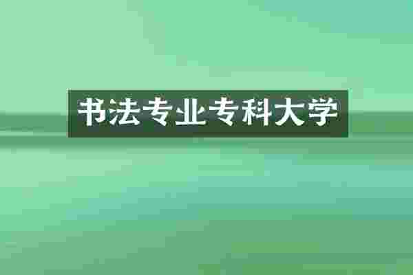 书法专业专科大学
