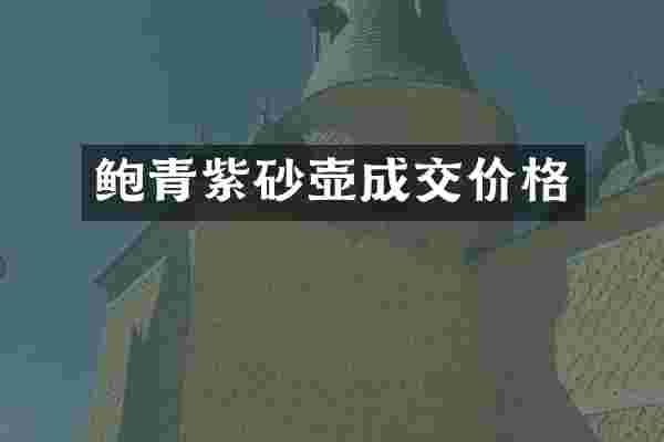 鲍青紫砂壶成交价格