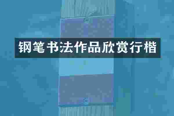 钢笔书法作品欣赏行楷
