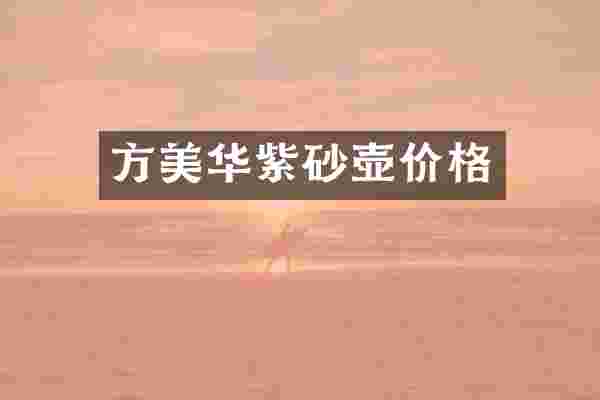 方美华紫砂壶价格
