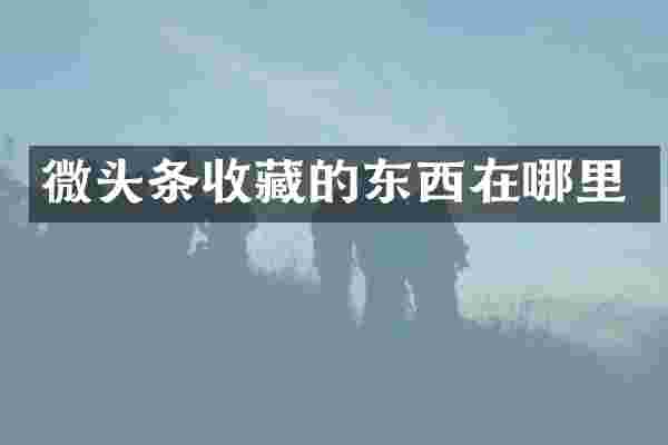 微头条收藏的东西在哪里