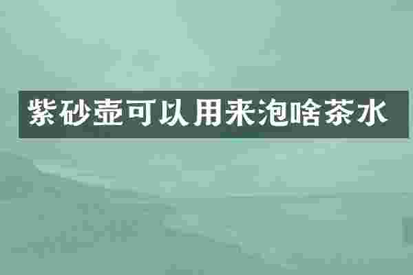 紫砂壶可以用来泡啥茶水
