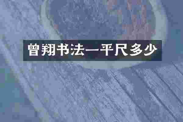 曾翔书法一平尺多少