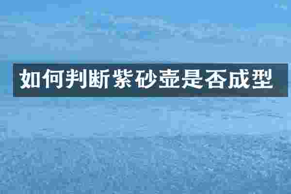 如何判断紫砂壶是否成型
