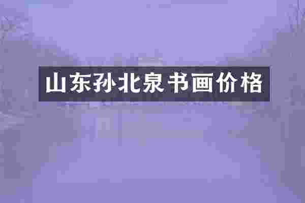 山东孙北泉书画价格