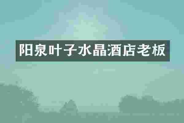 阳泉叶子水晶酒店老板