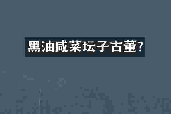 黑油咸菜坛子古董?