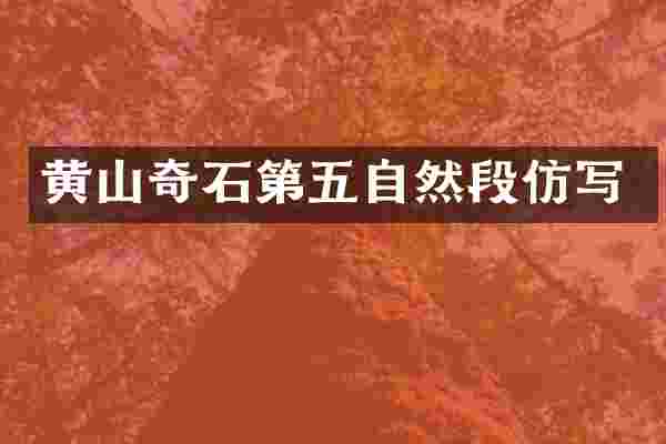 黄山奇石第五自然段仿写