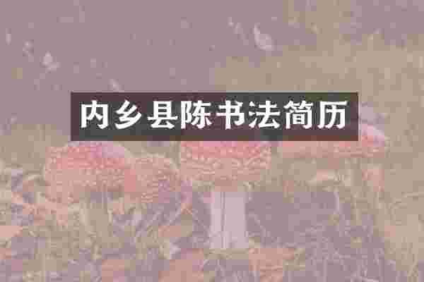 内乡县陈书法简历