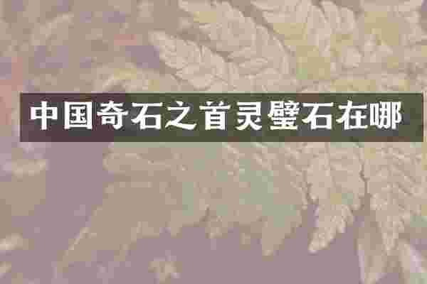中国奇石之首灵璧石在哪