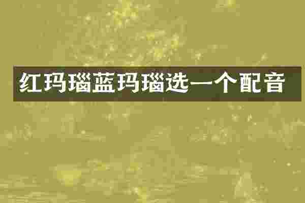 红玛瑙蓝玛瑙选一个配音