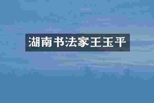 湖南书法家王玉平