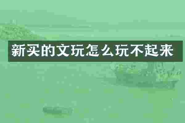 新买的文玩怎么玩不起来