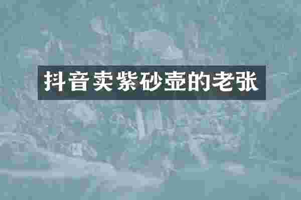 抖音卖紫砂壶的老张