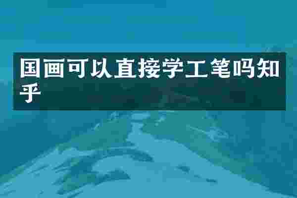 国画可以直接学工笔吗知乎